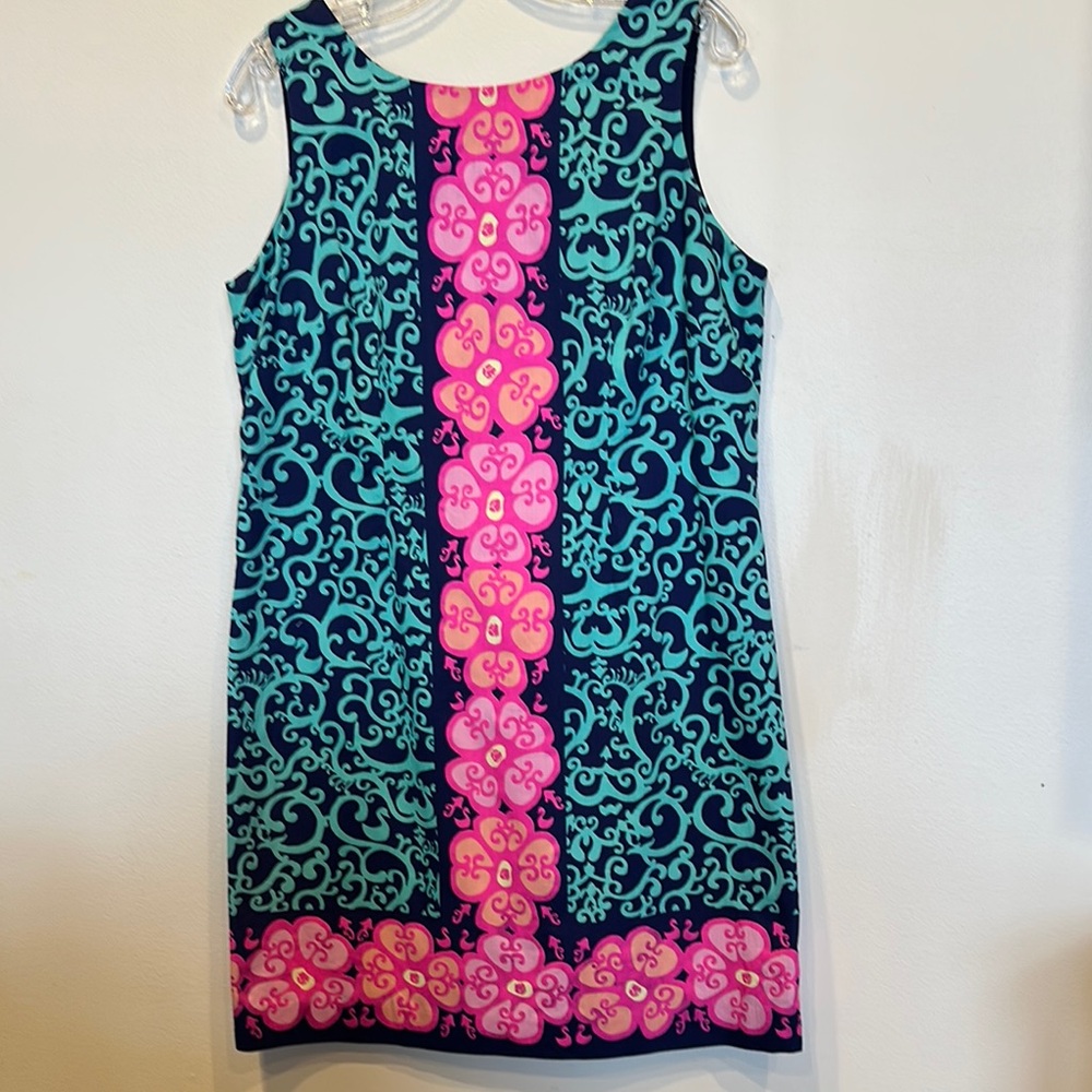 Lilly Pulitzer Blue and Green Sheath Mini Dress